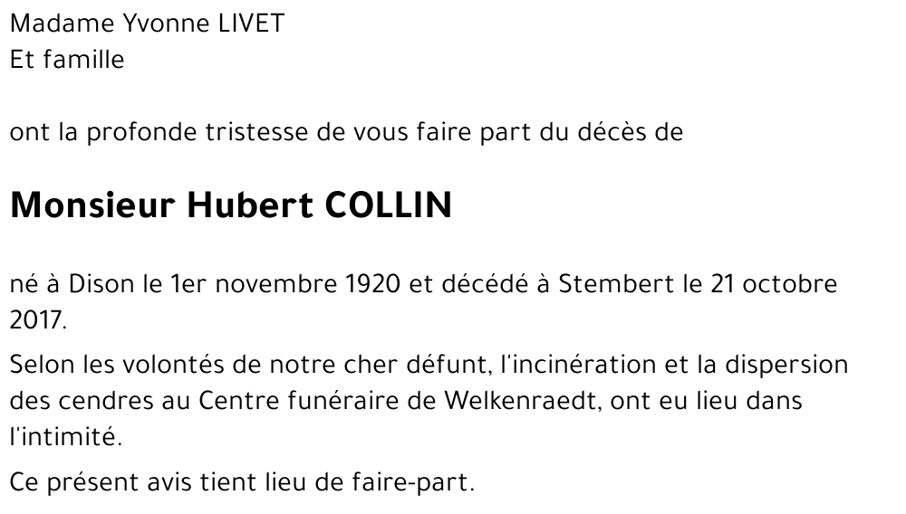 Hubert COLLIN