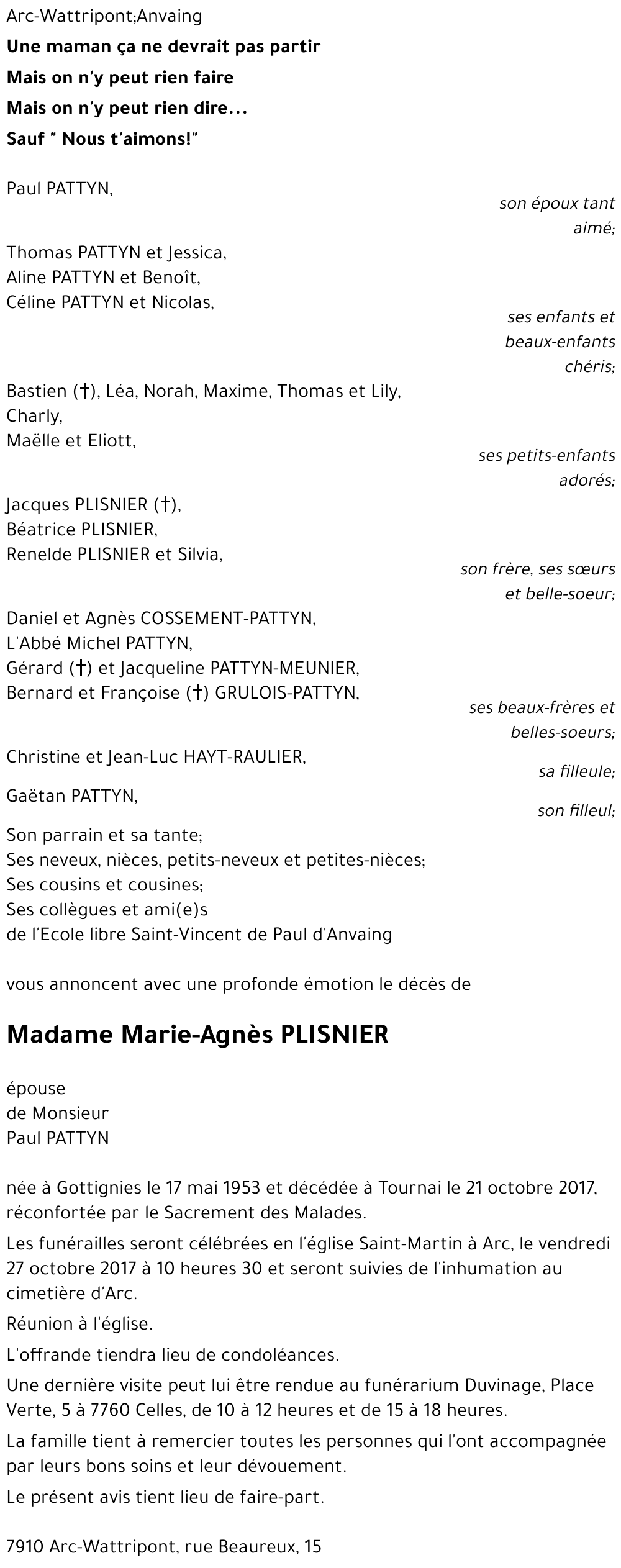 Marie-Agnès PLISNIER