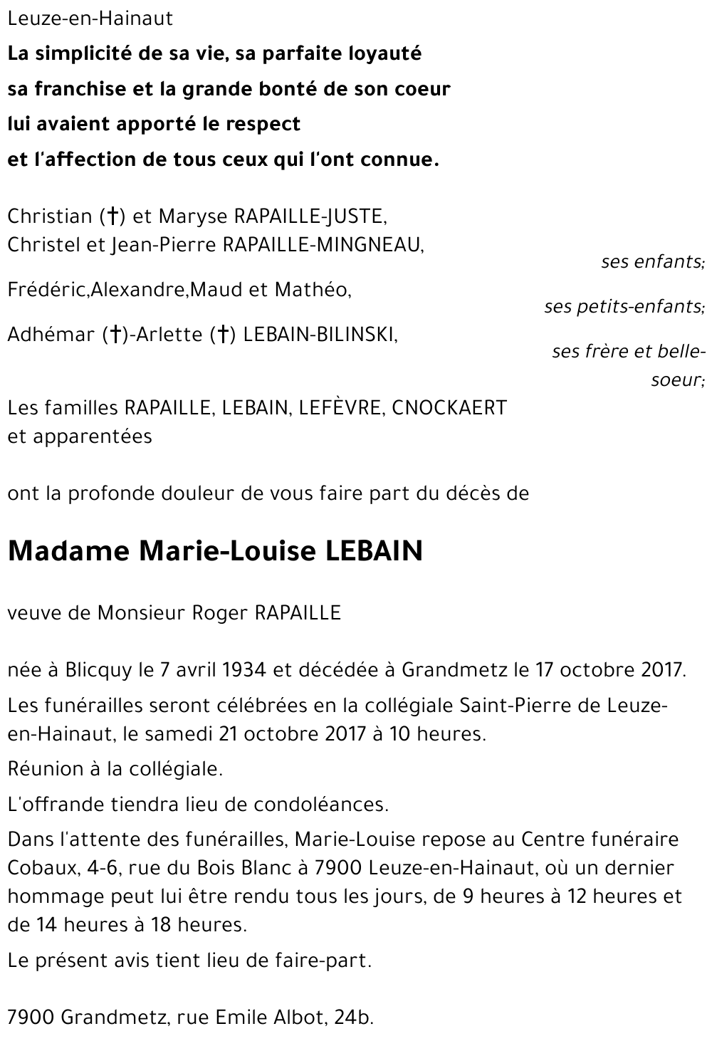 Marie -Louise Lebain