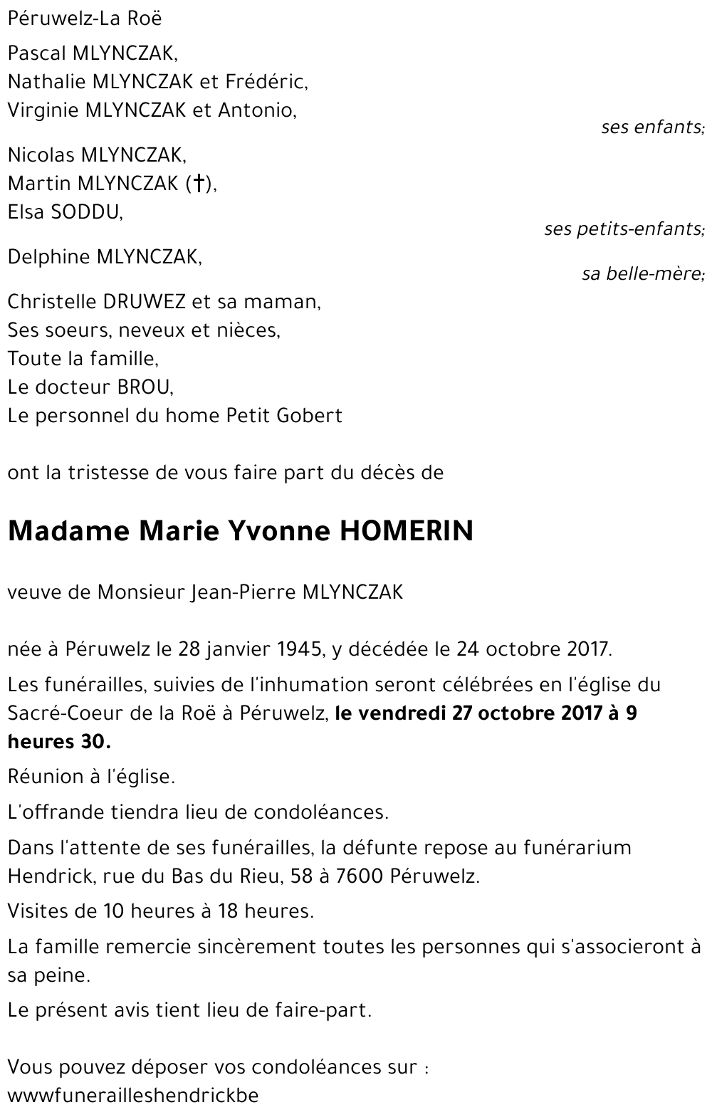 Marie Yvonne HOMERIN