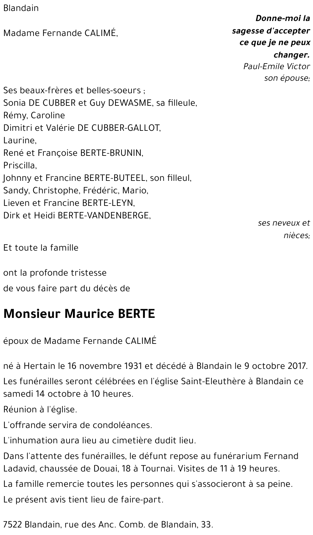 Maurice BERTE