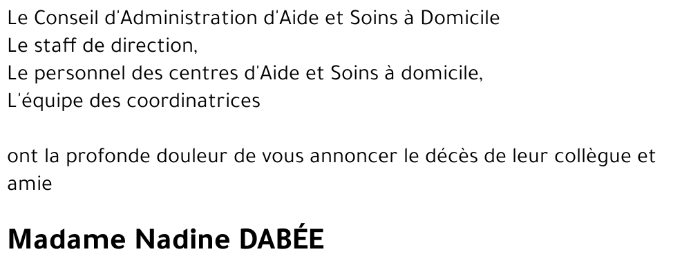 Nadine DABÉE