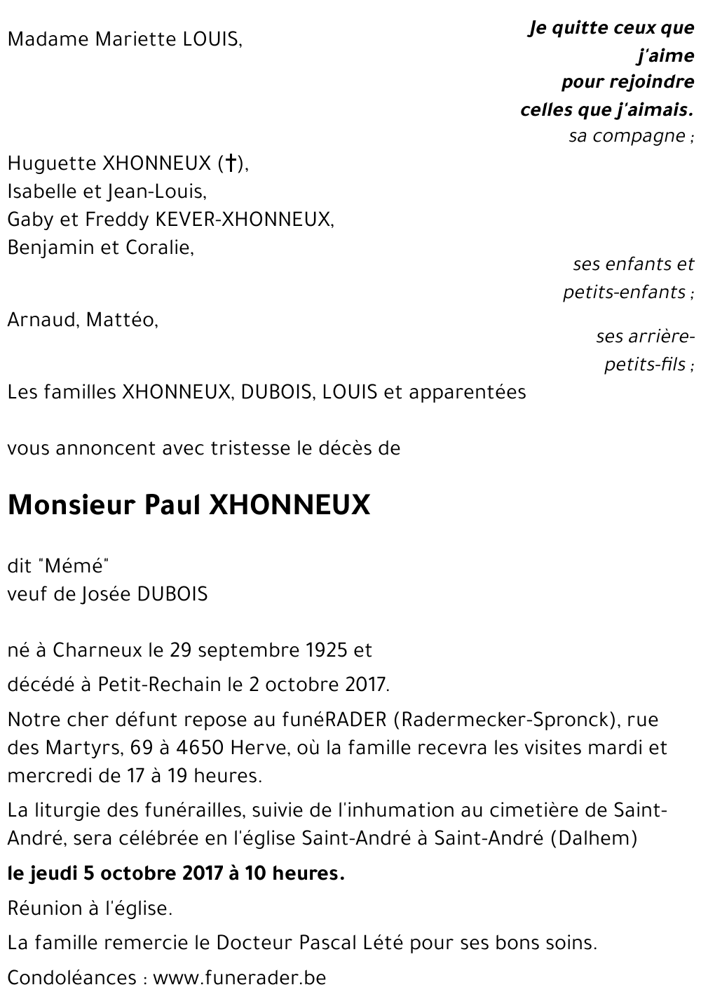 Paul XHONNEUX