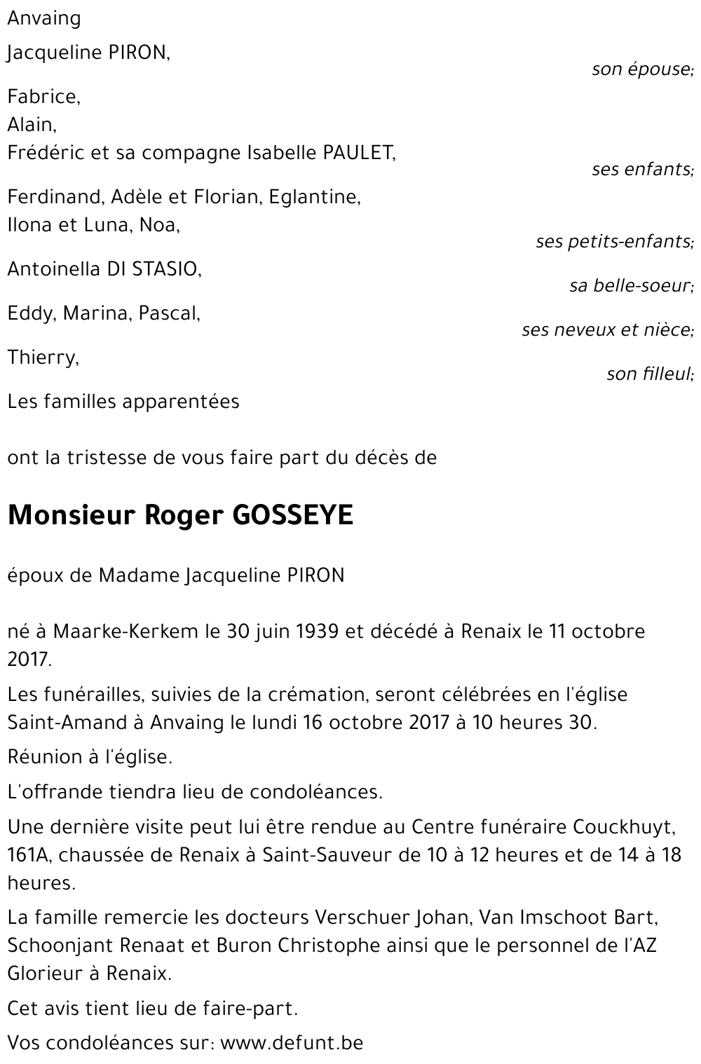 Roger GOSSEYE