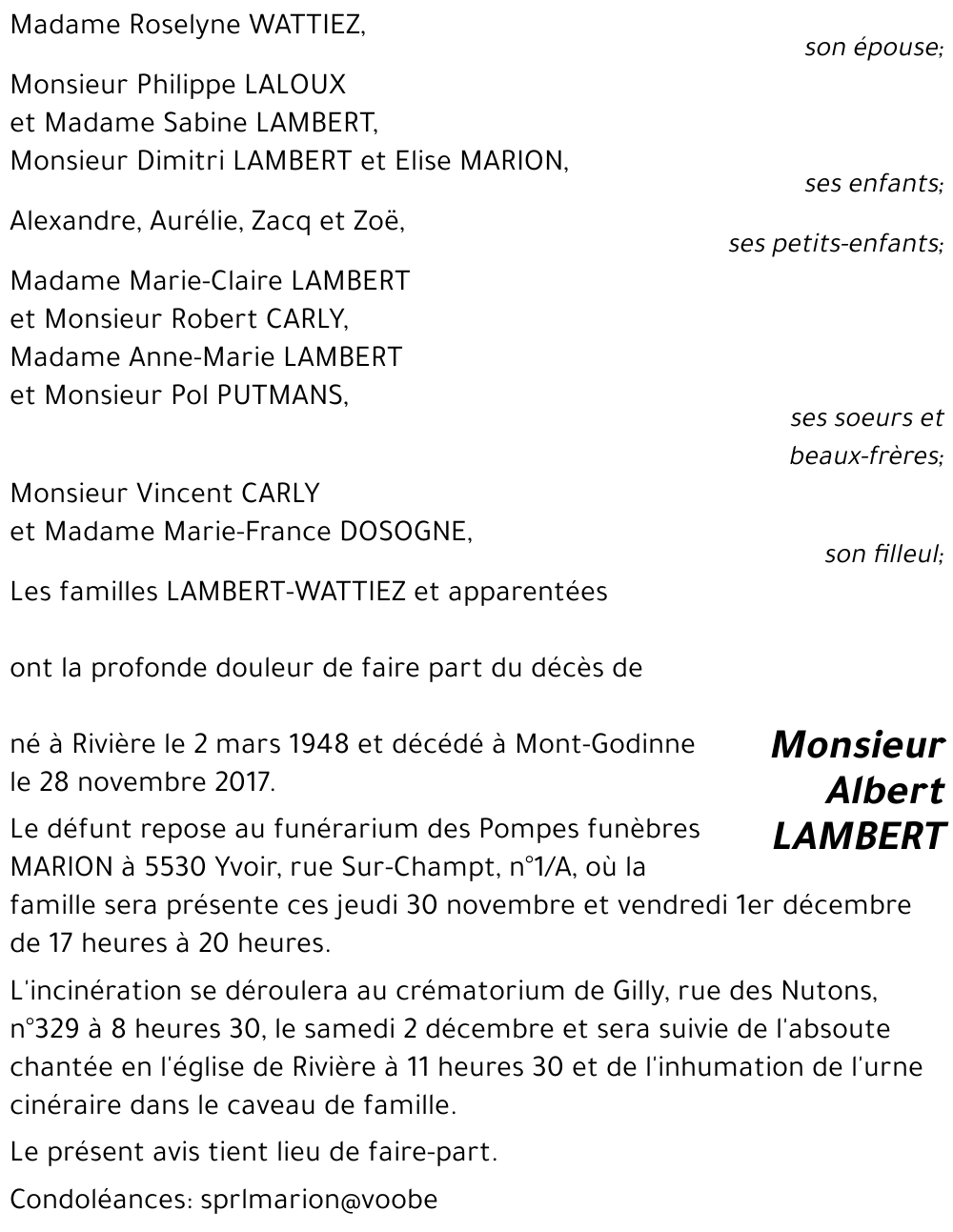 Albert LAMBERT