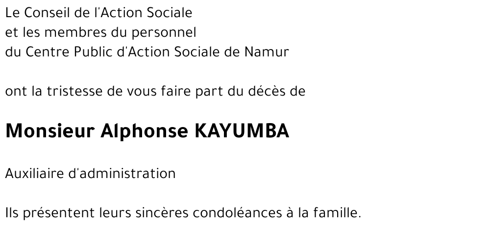 Alphonse KAYUMBA