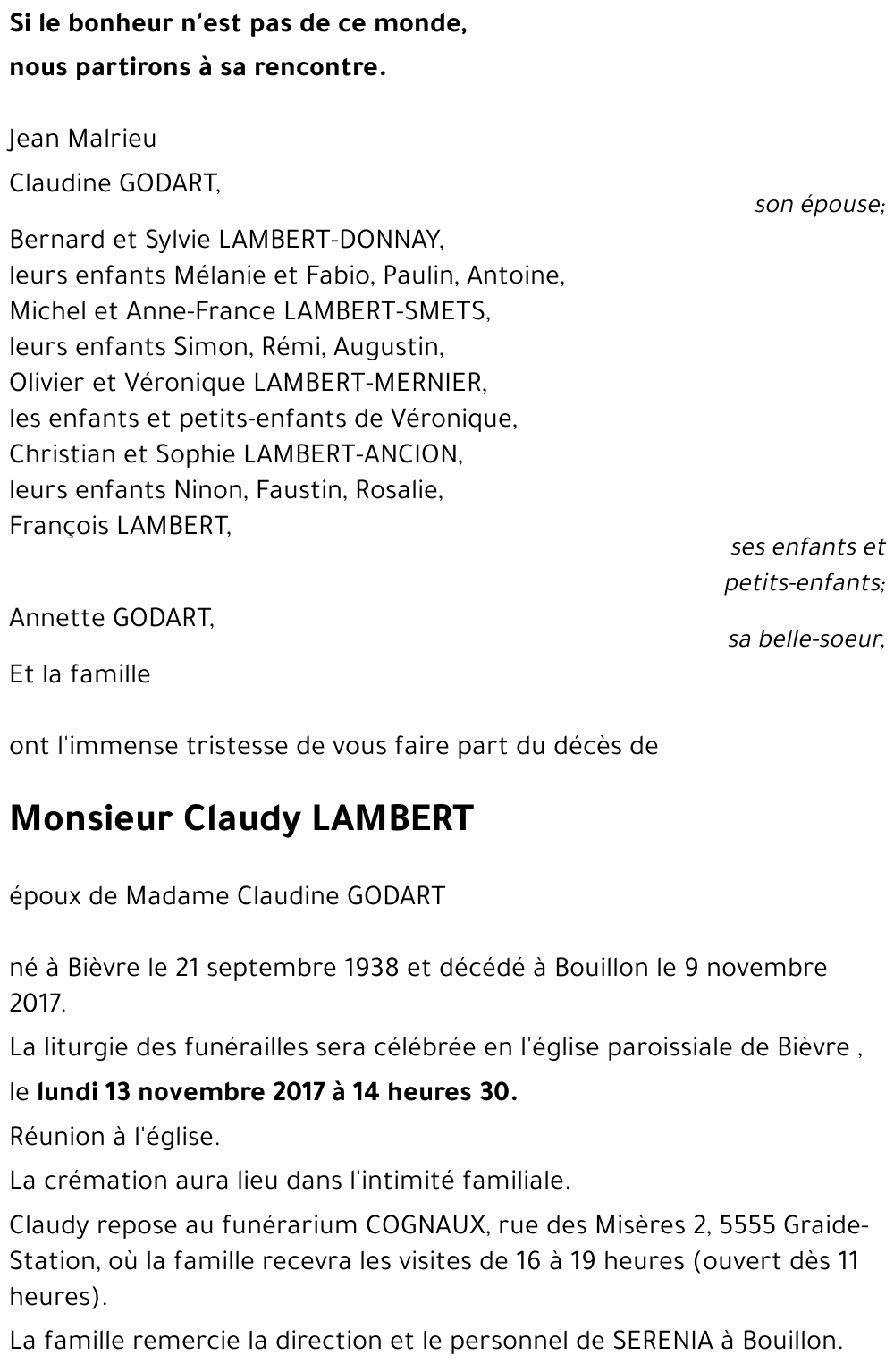 Claudy LAMBERT