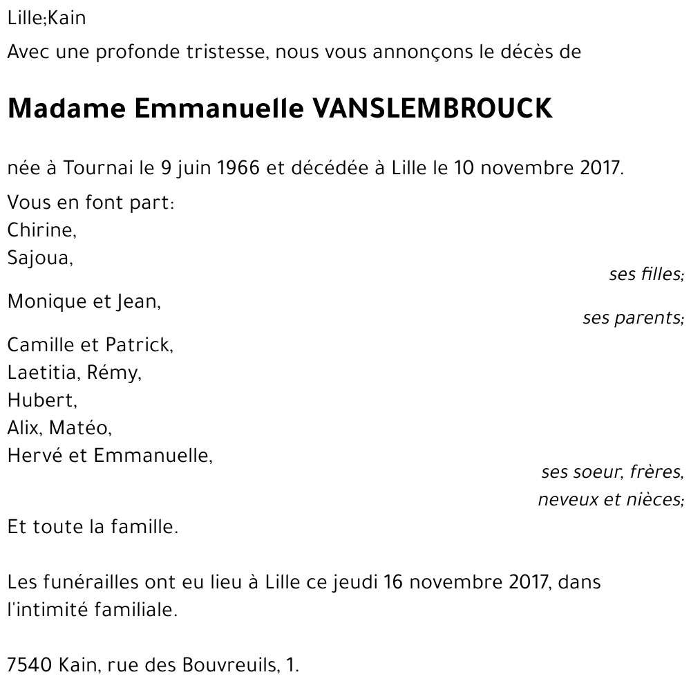 Emmanuelle VANSLEMBROUCK