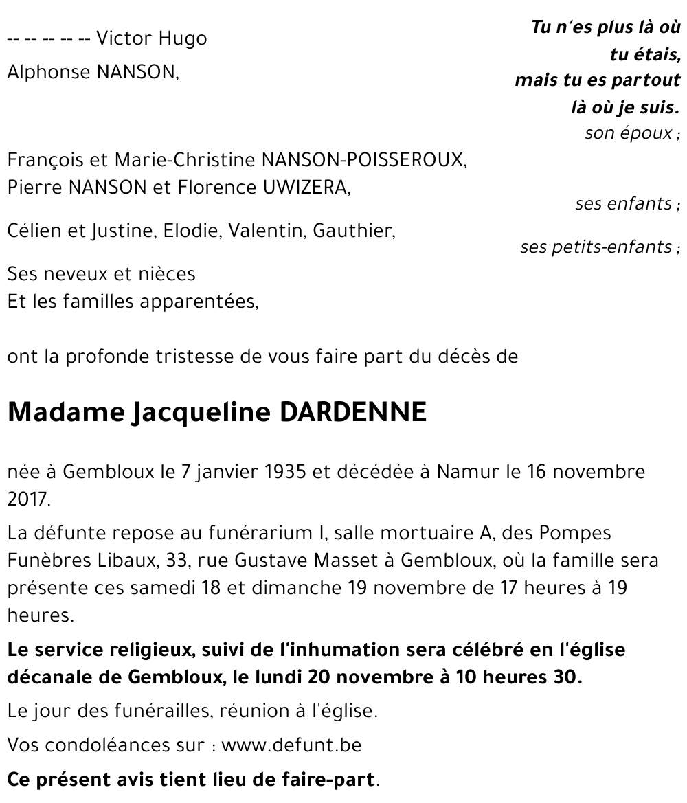Jacqueline DARDENNE