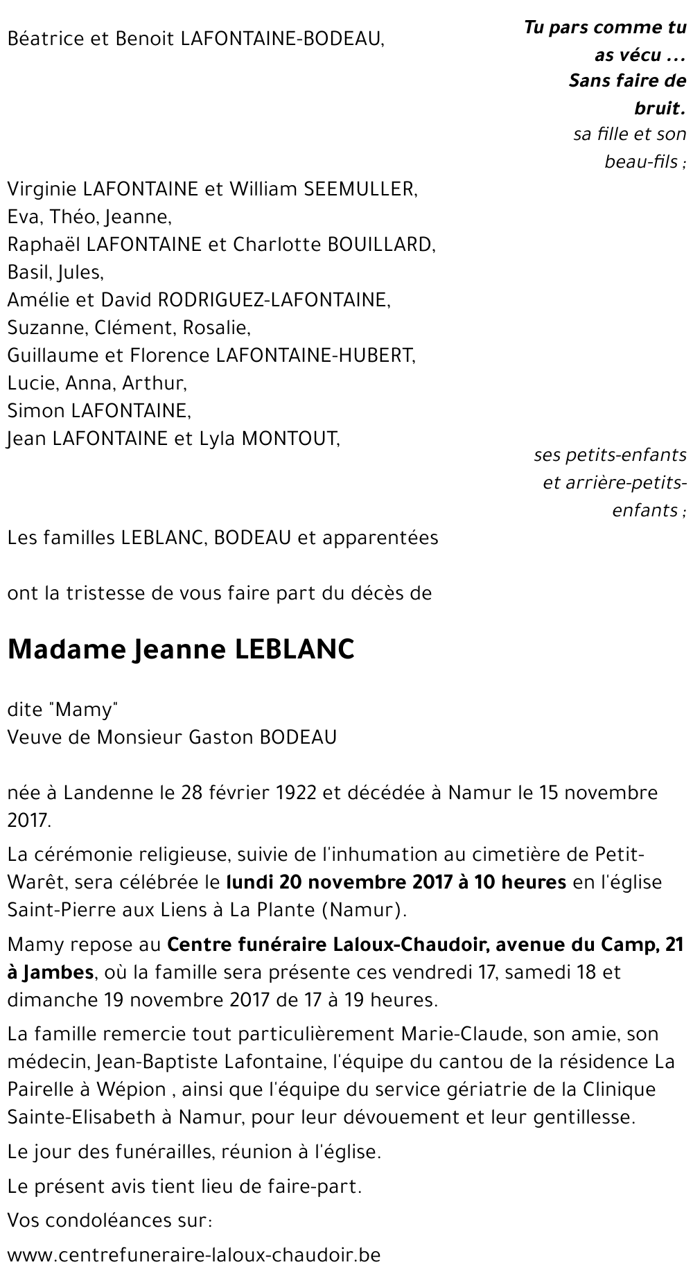 Jeanne LEBLANC