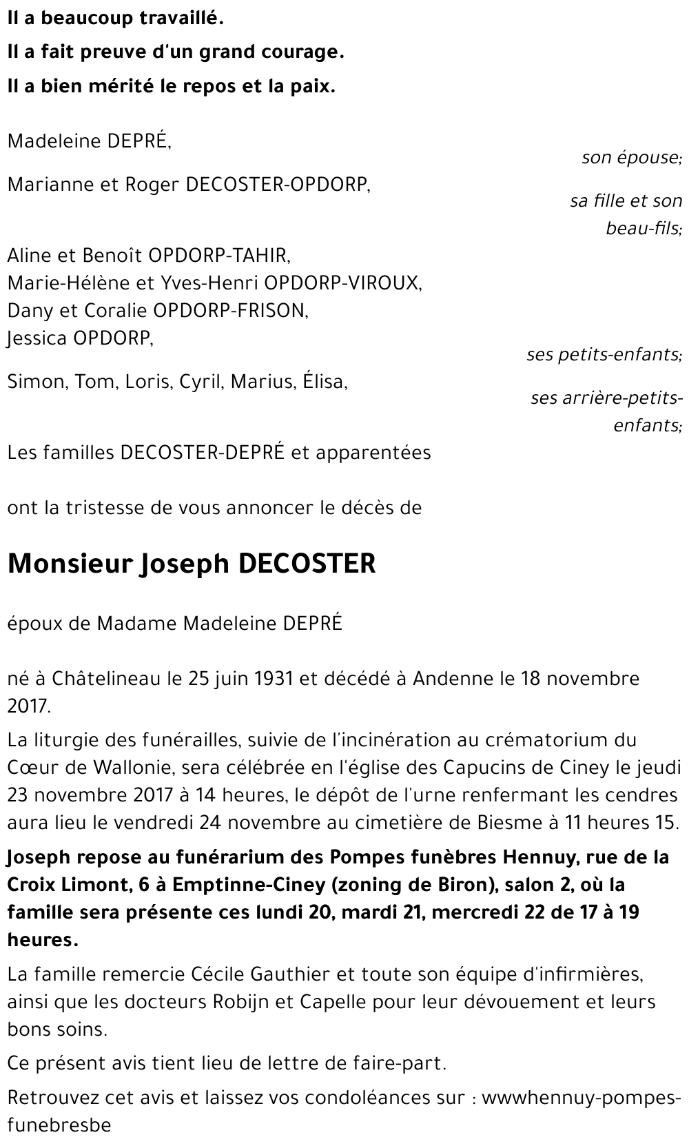 Joseph DECOSTER