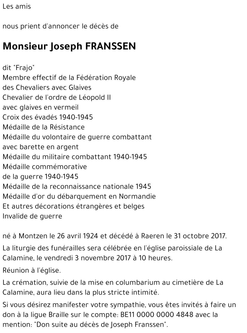 Joseph FRANSSEN