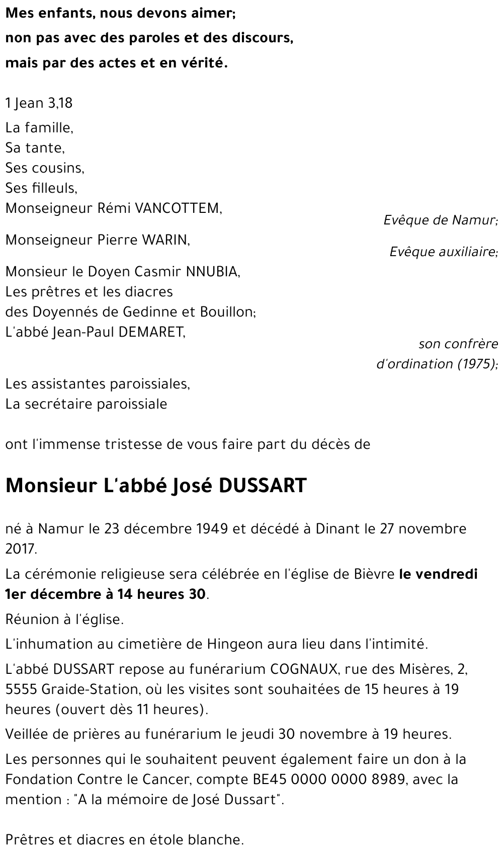 l'abbé José DUSSART