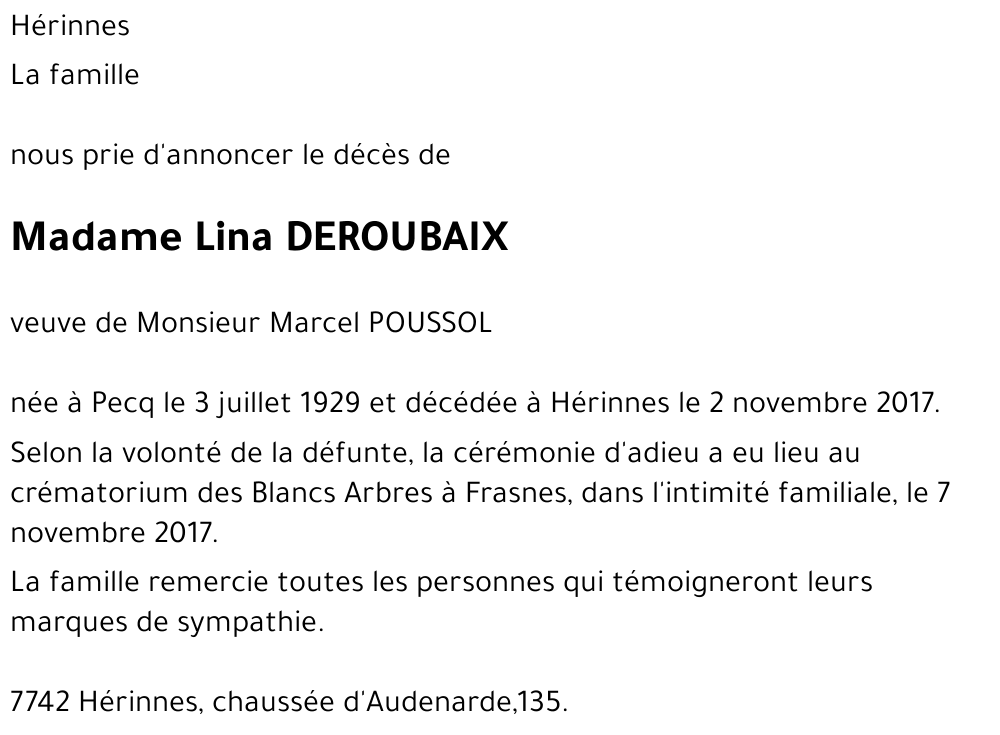 Lina DEROUBAIX