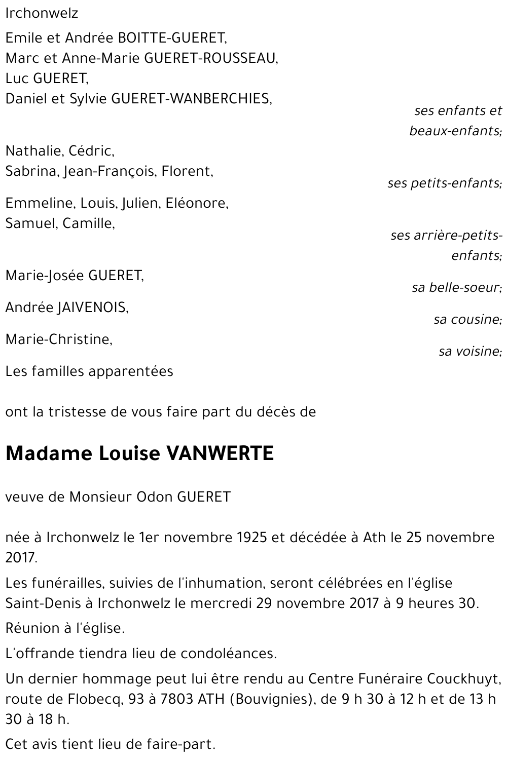 Louise VANWERTE