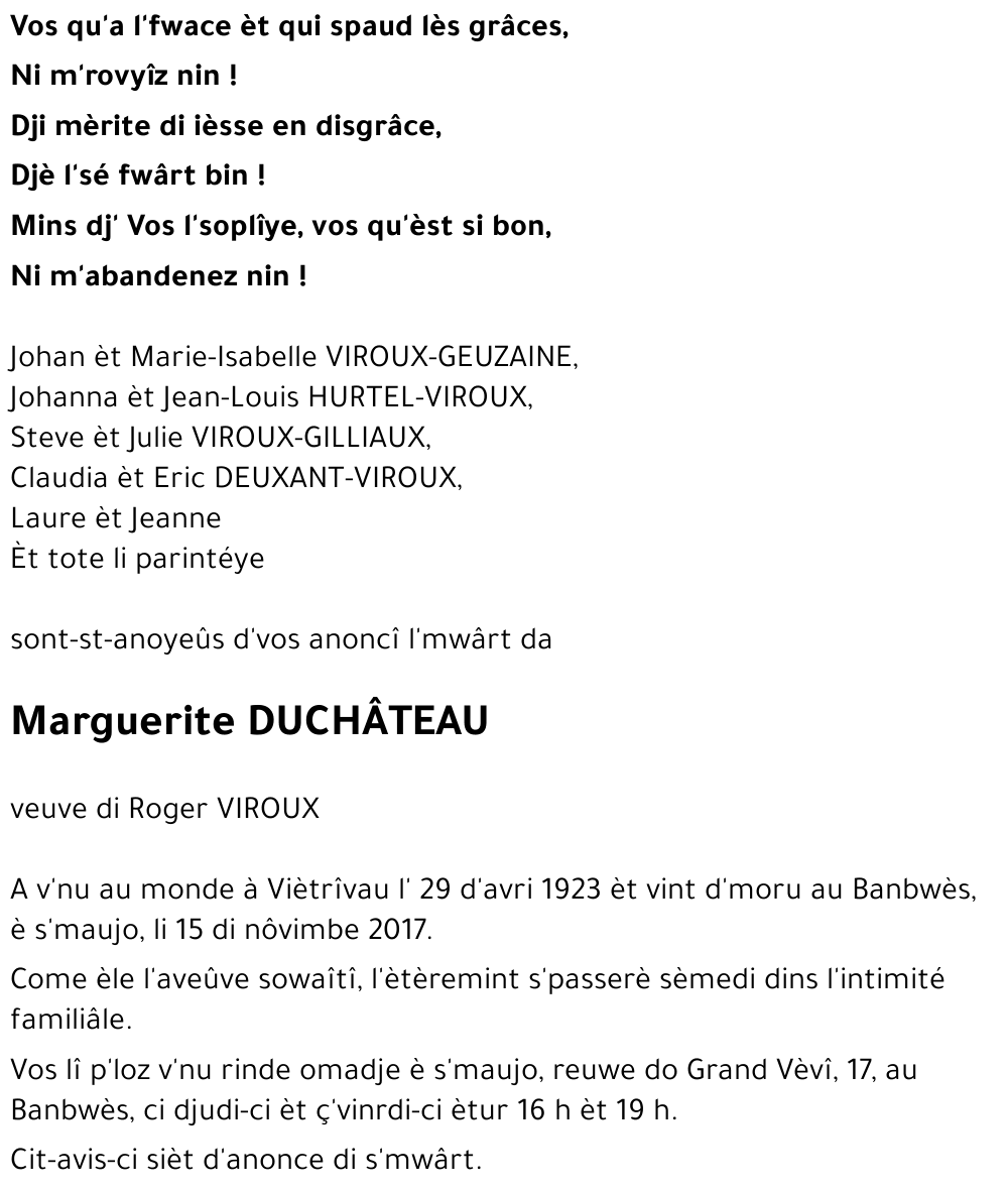 Marguerite DUCHÂTEAU