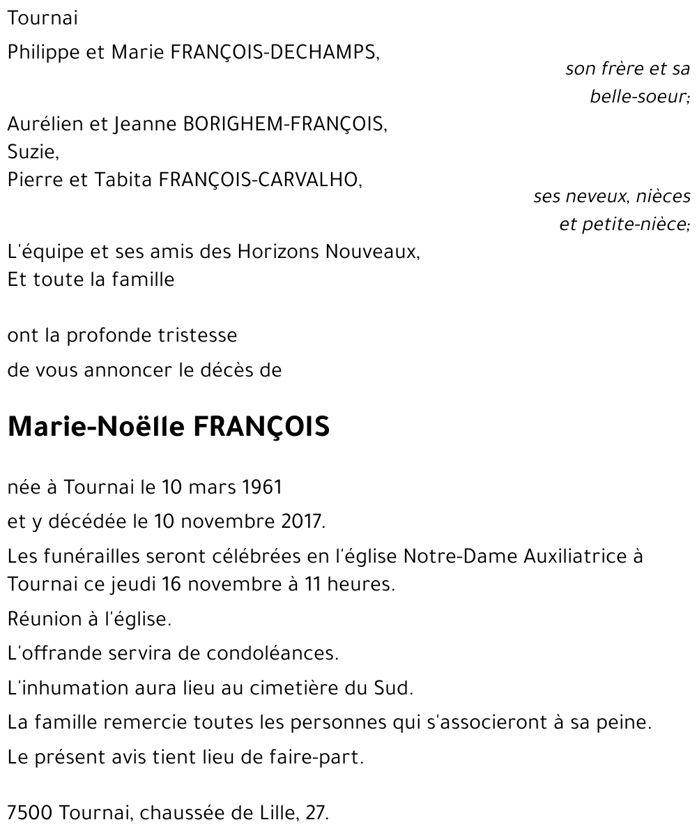 Marie-Noëlle FRANÇOIS