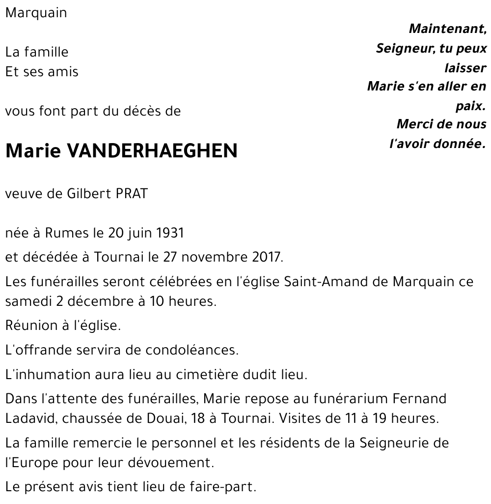 Marie VANDERHAEGHEN