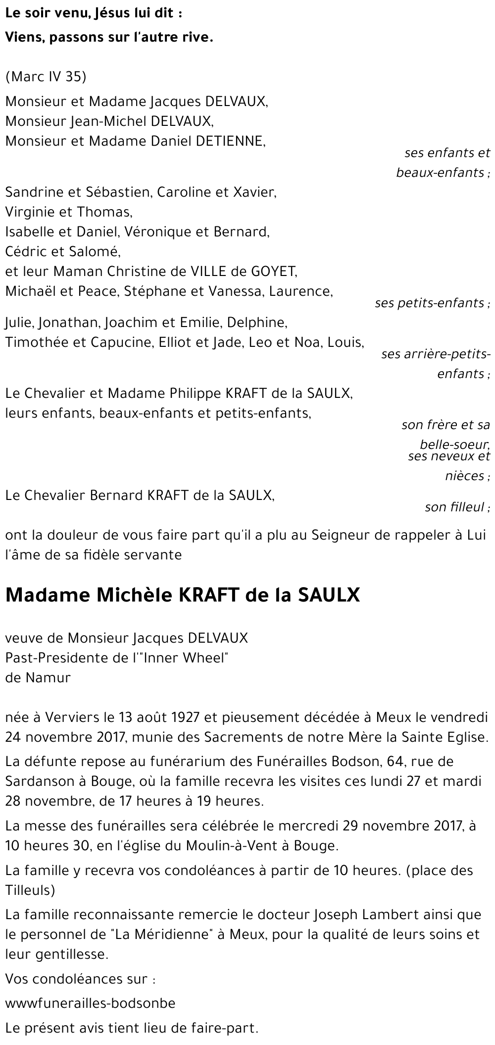 Michèle KRAFT de la SAULX