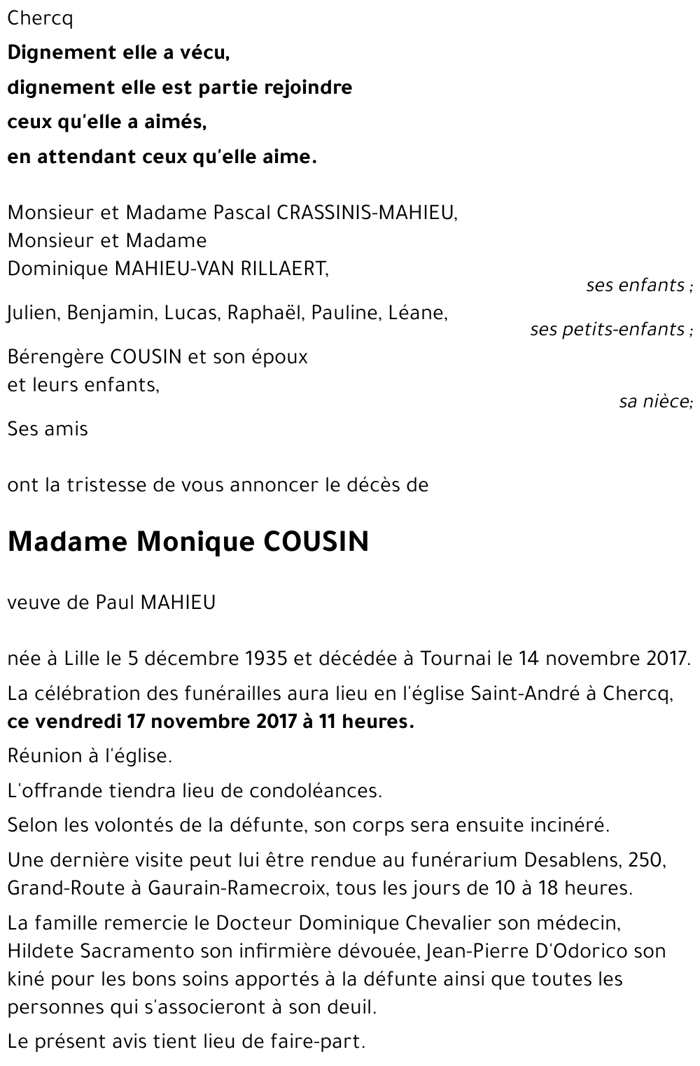 Monique COUSIN