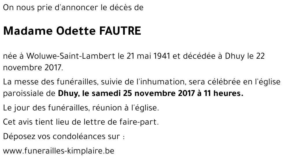 Odette FAUTRE