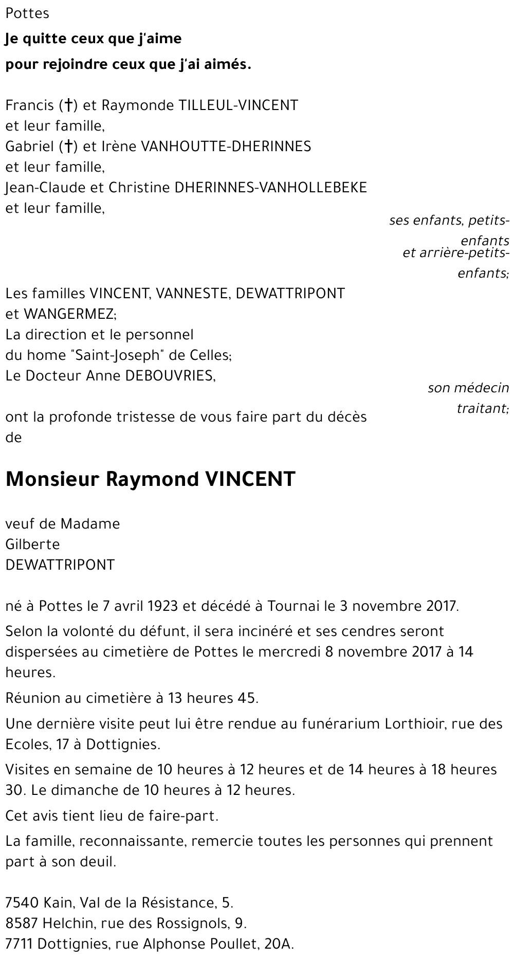 Raymond VINCENT