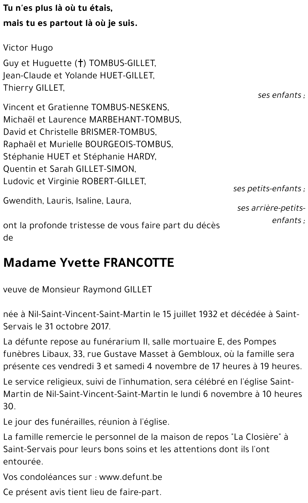 Yvette FRANCOTTE