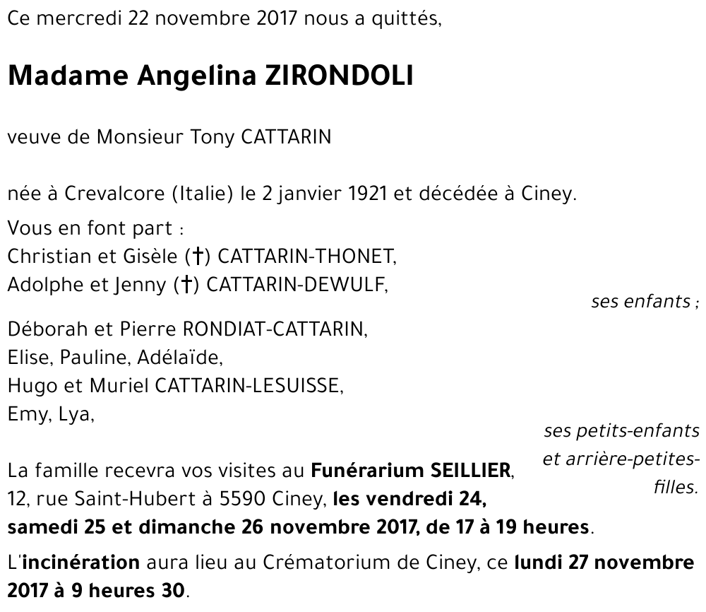 ZIRONDOLI Angelina