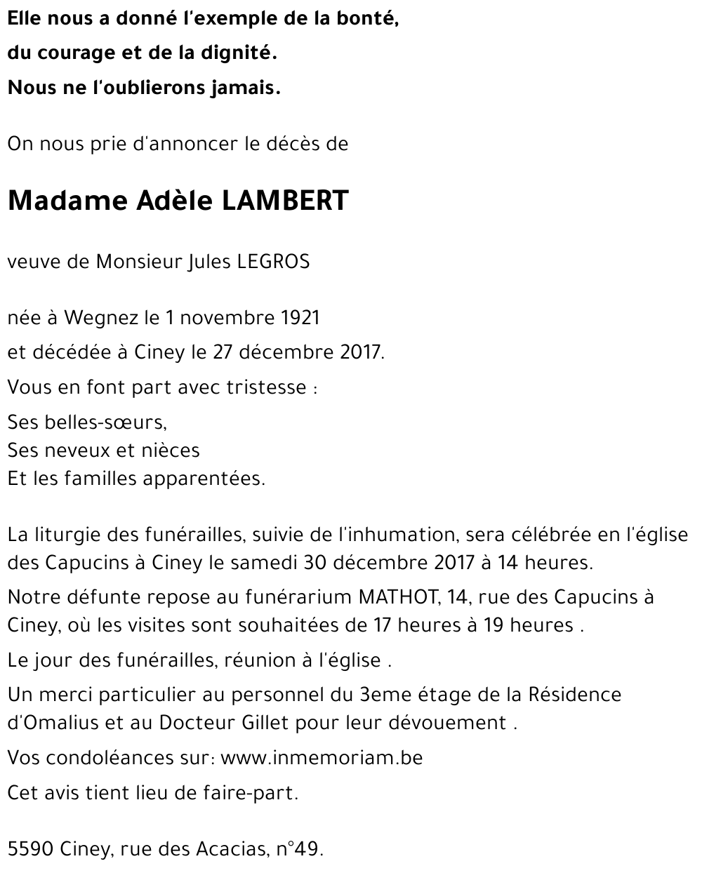 Adèle LAMBERT