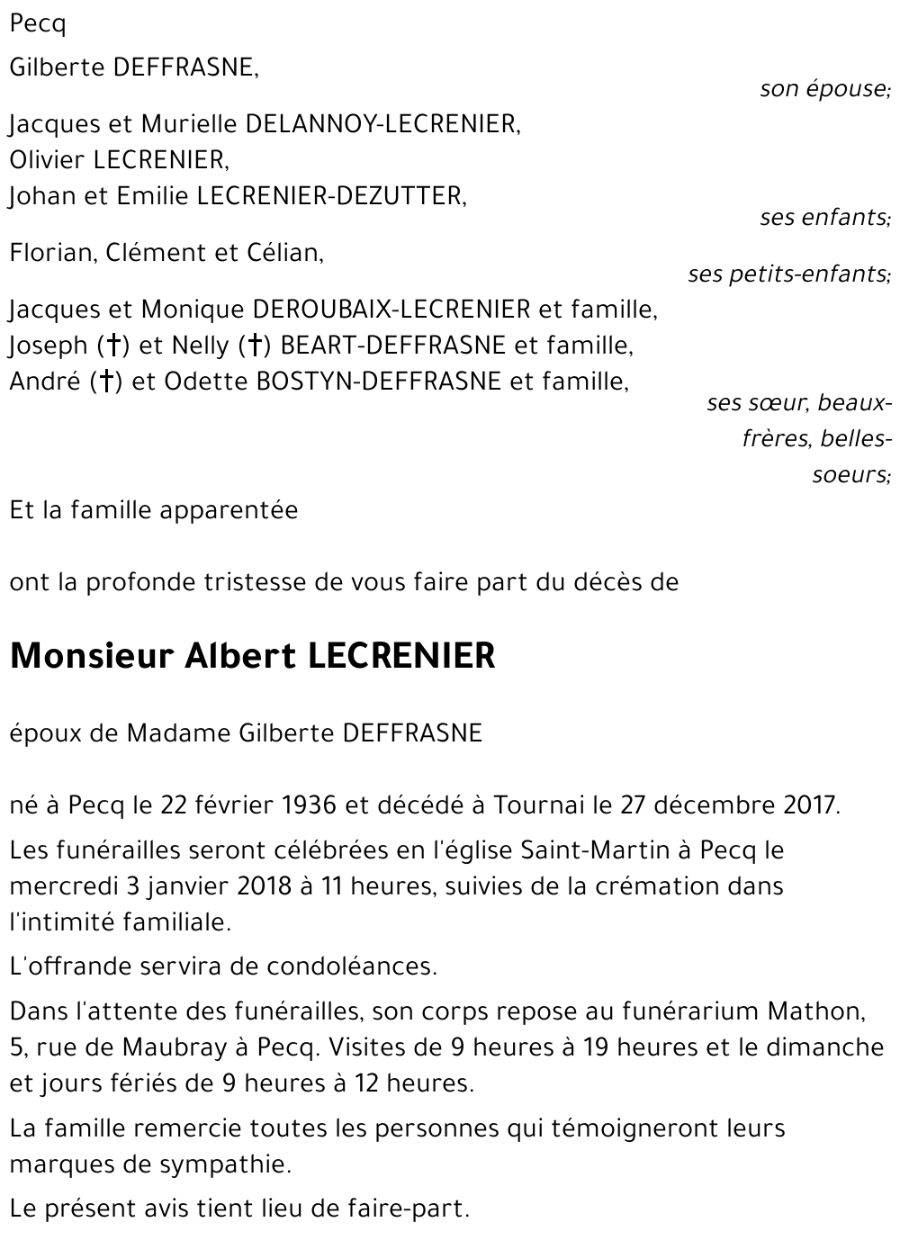 Albert LECRENIER