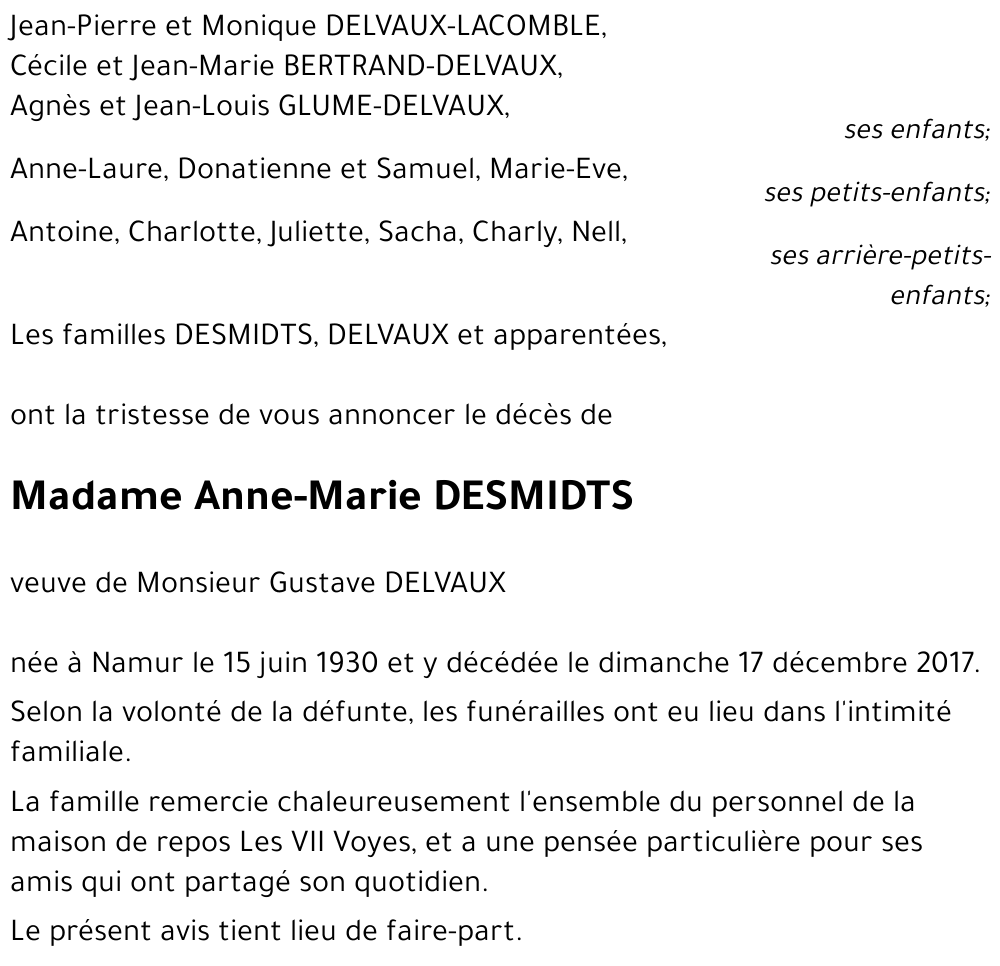 Anne-Marie DESMIDTS