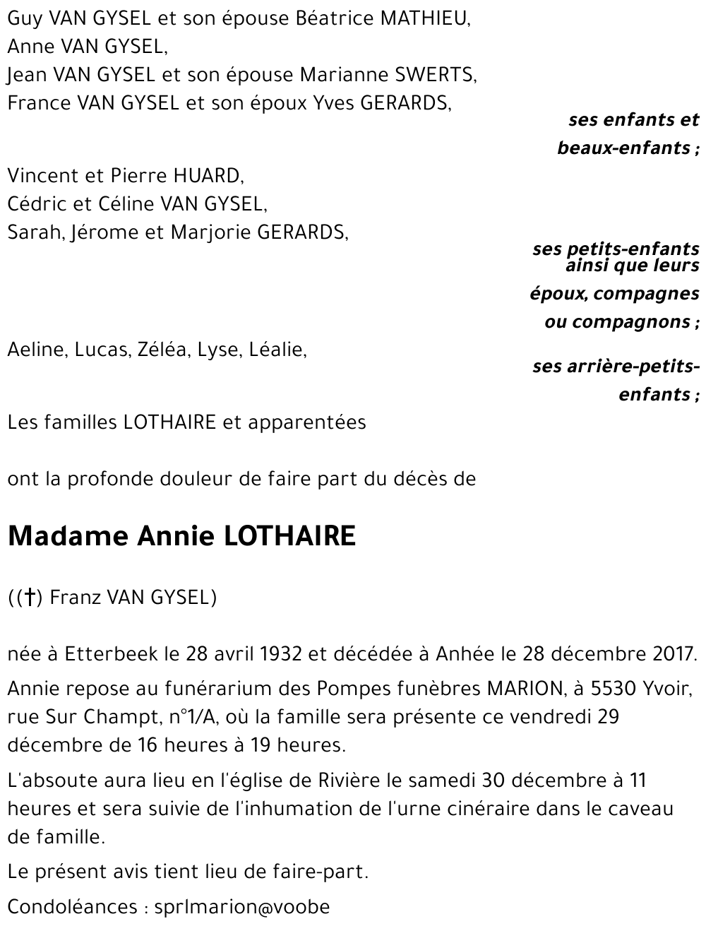 Annie LOTHAIRE