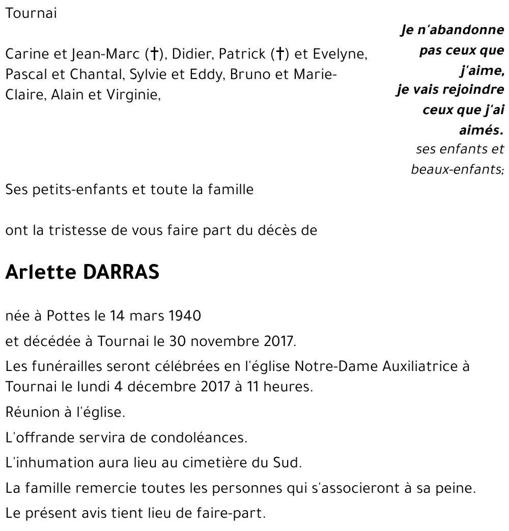 Arlette DARRAS