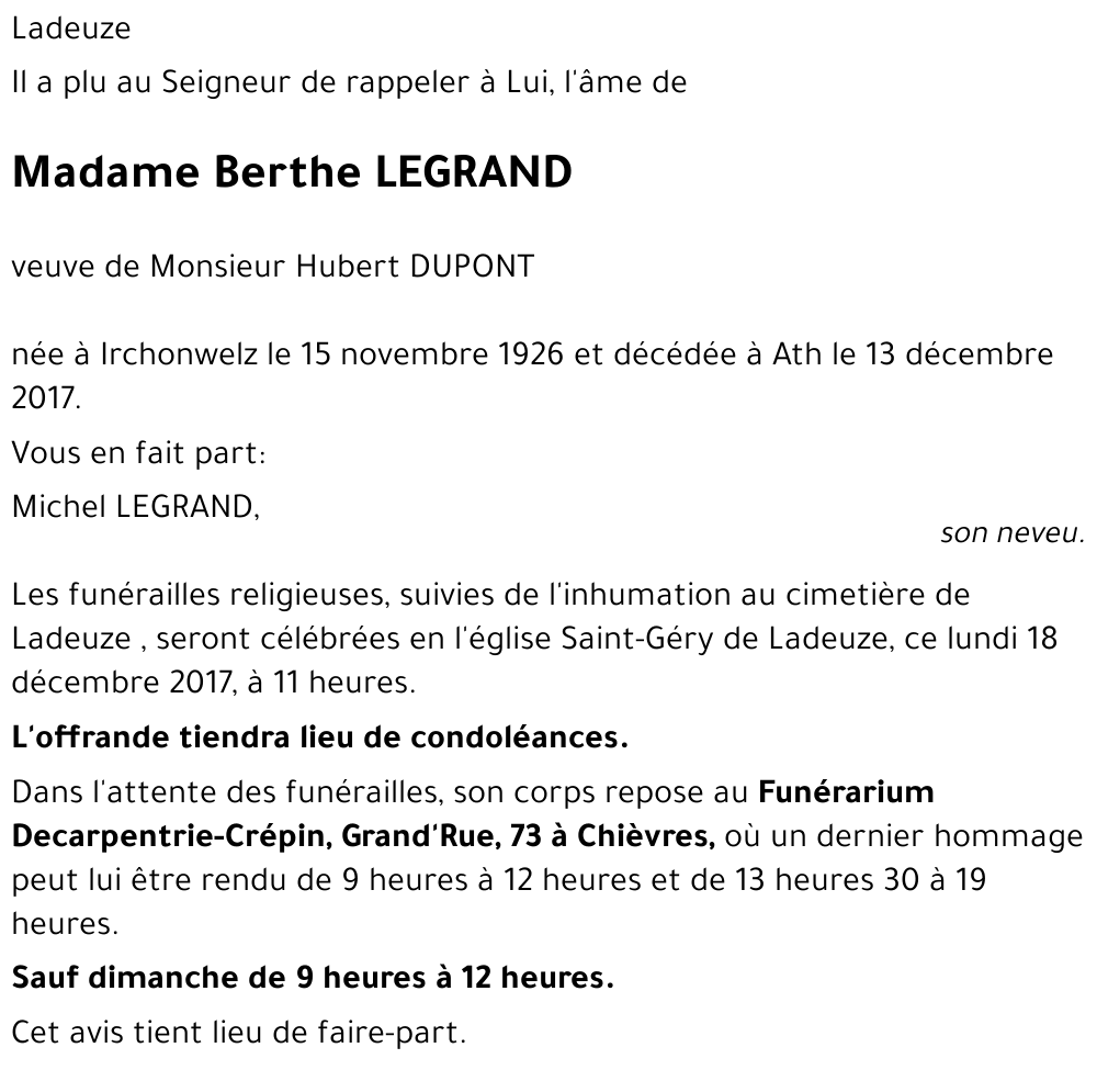 Berthe LEGRAND