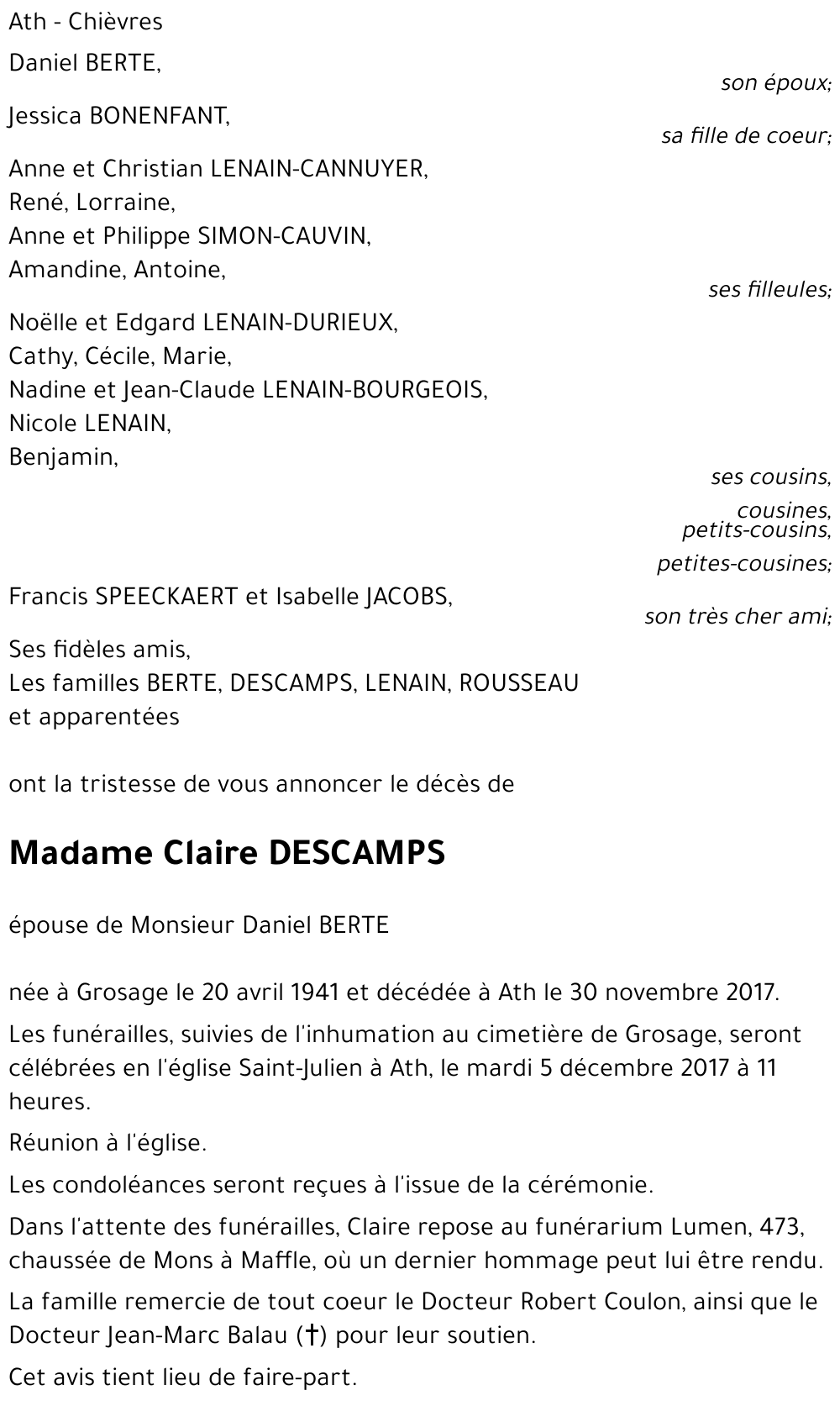 Claire DESCAMPS