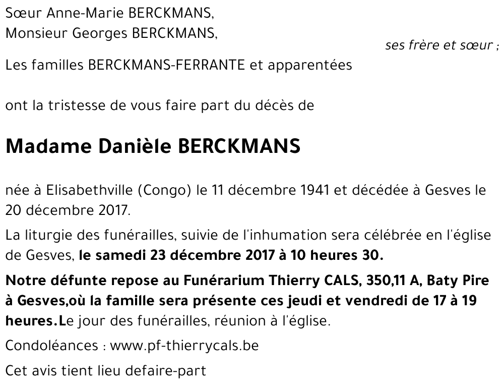 Danièle BERCKMANS