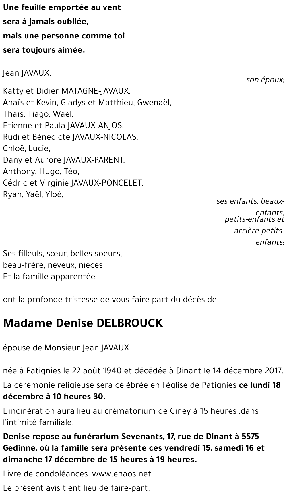 Denise DELBROUCK