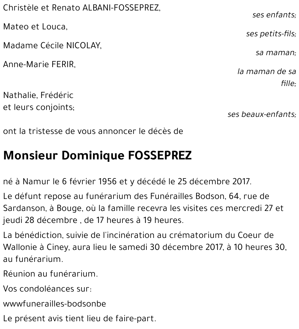 Dominique FOSSEPREZ