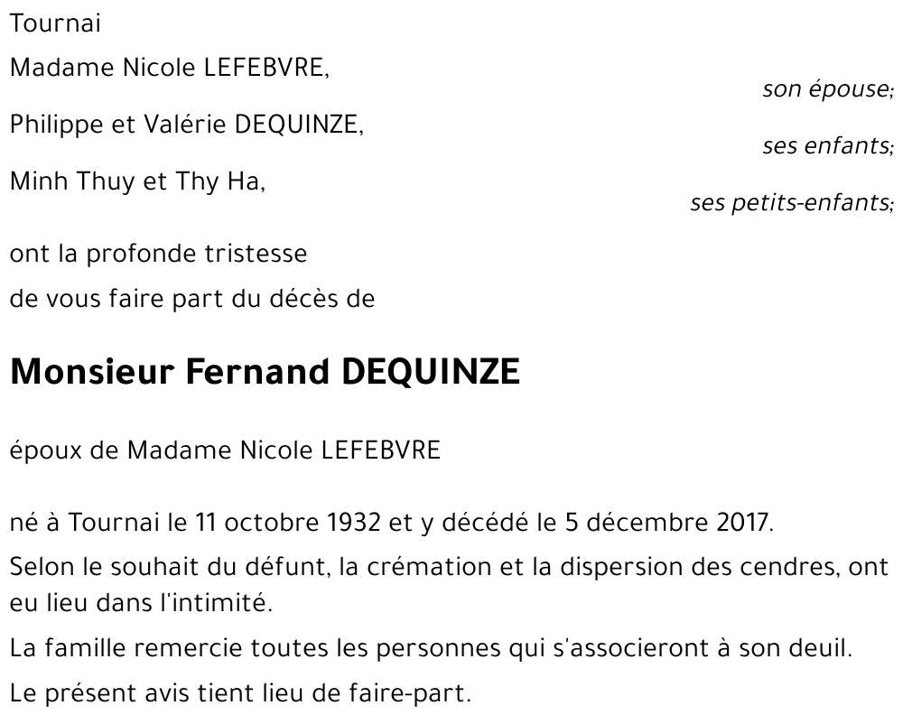 Fernand DEQUINZE