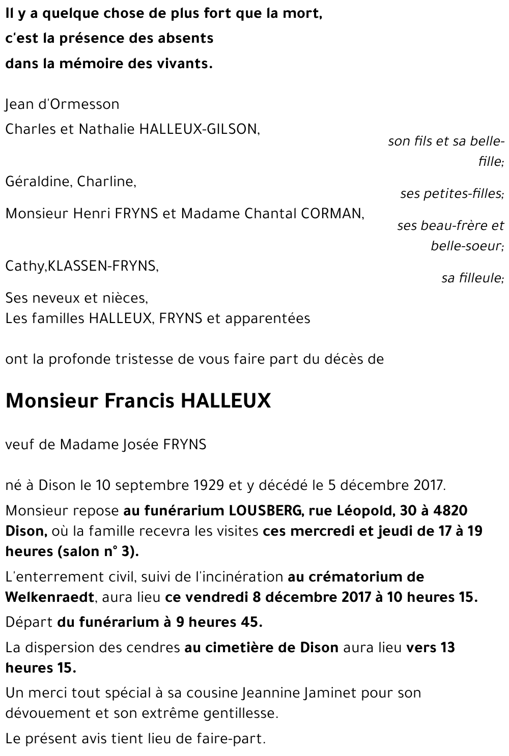 Francis HALLEUX