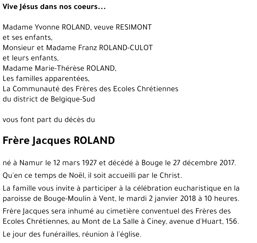 Frère Jacques ROLAND