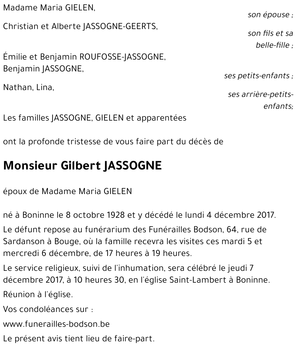 Gilbert JASSOGNE