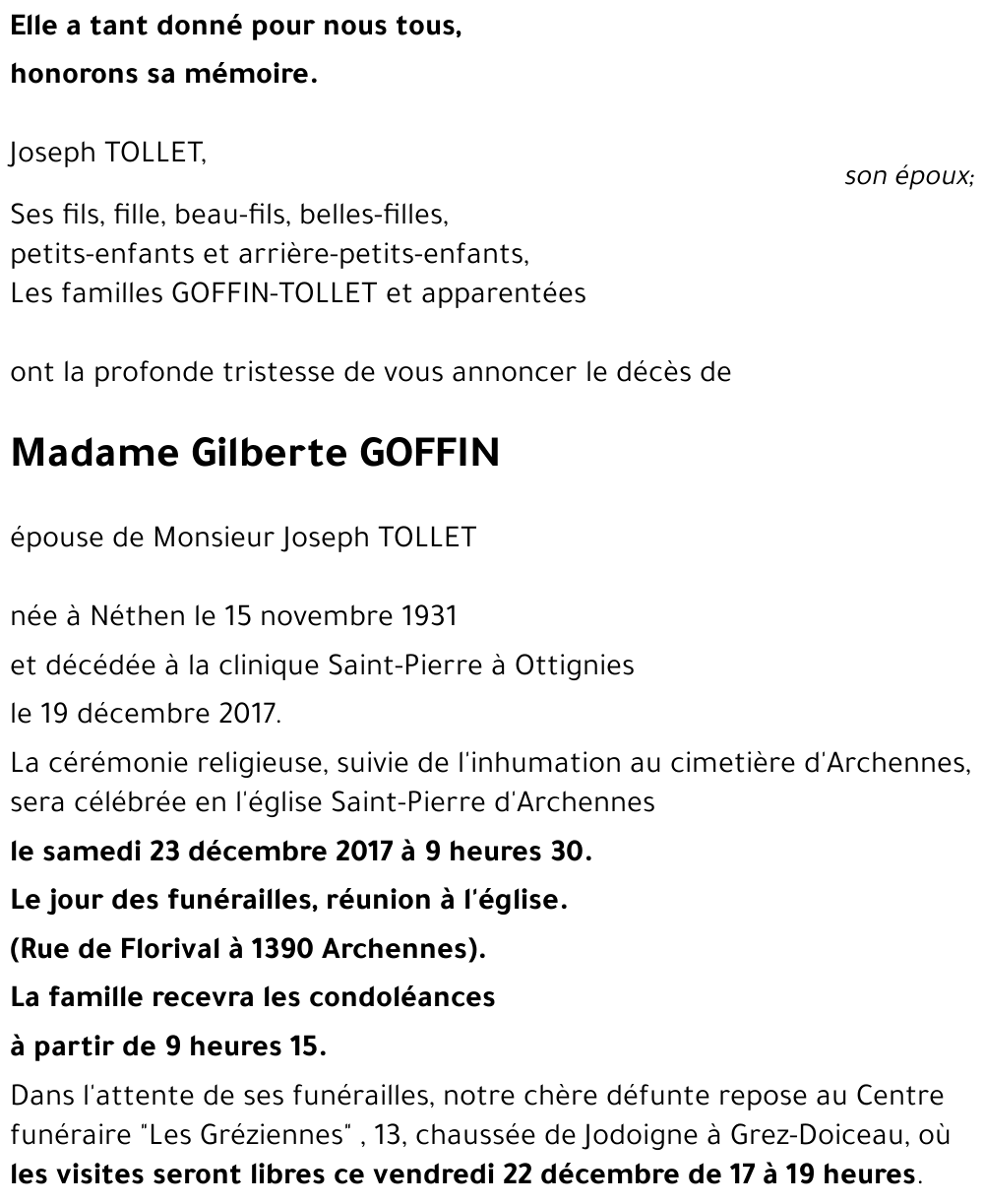 Gilberte GOFFIN