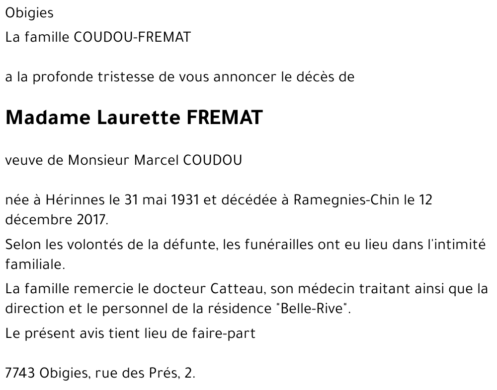 Laurette FREMAT