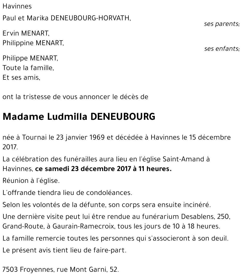 Ludmilla DENEUBOURG