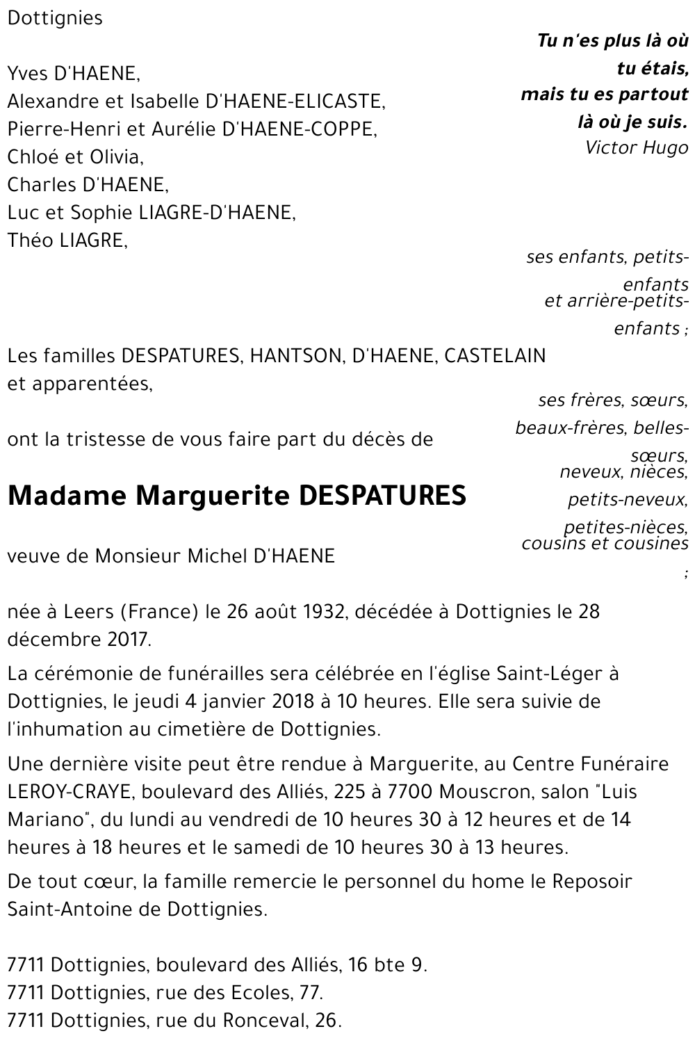 Marguerite DESPATURES