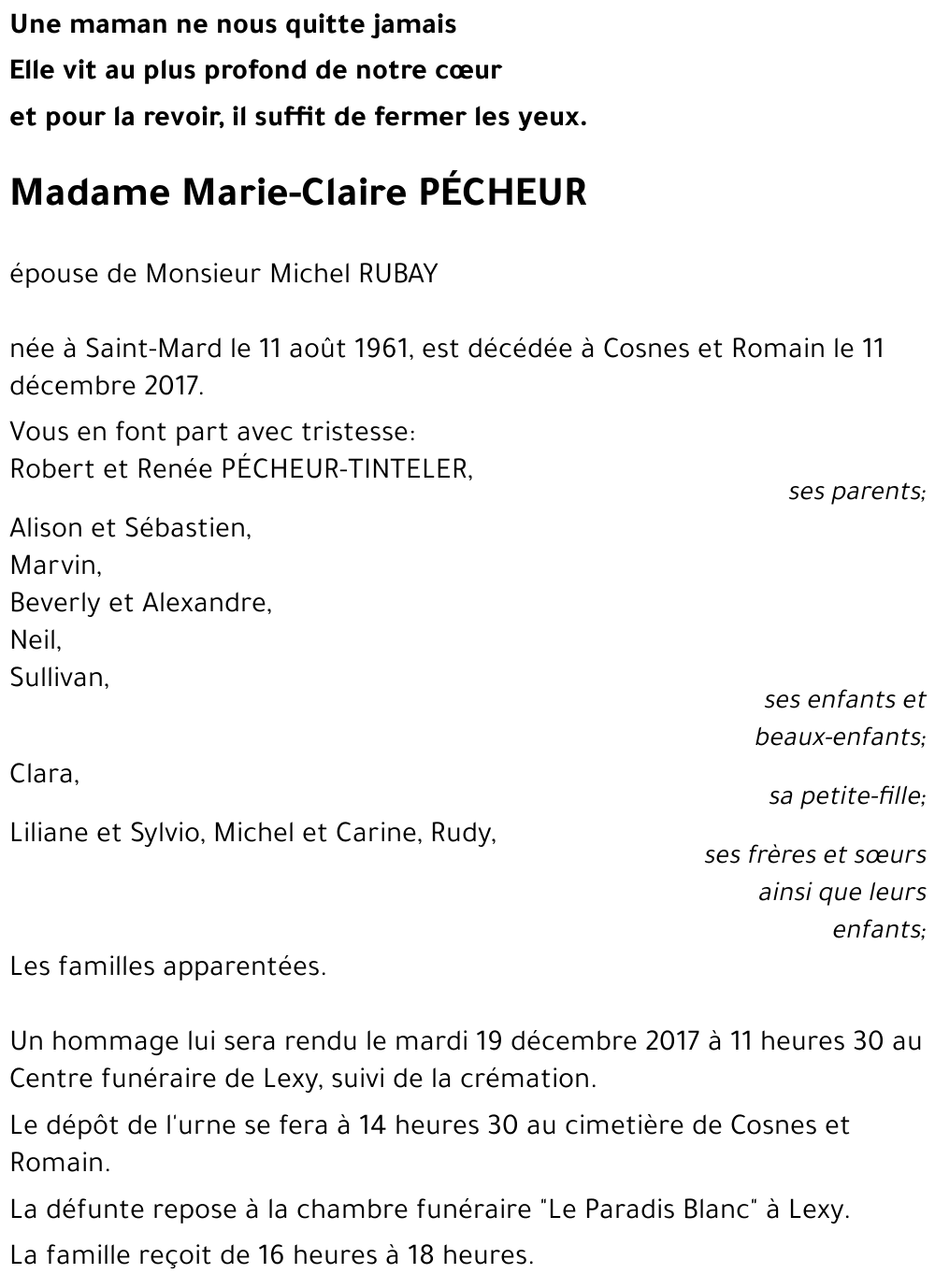 Marie-Claire PÉCHEUR 