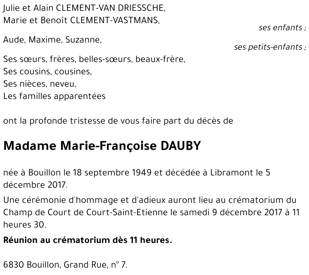 Marie-Françoise DAUBY