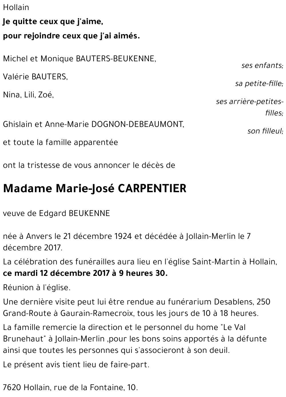 Marie-José CARPENTIER