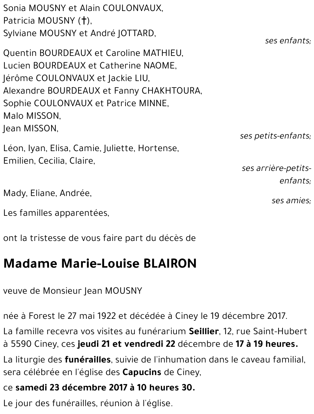 Marie-Louise BLAIRON